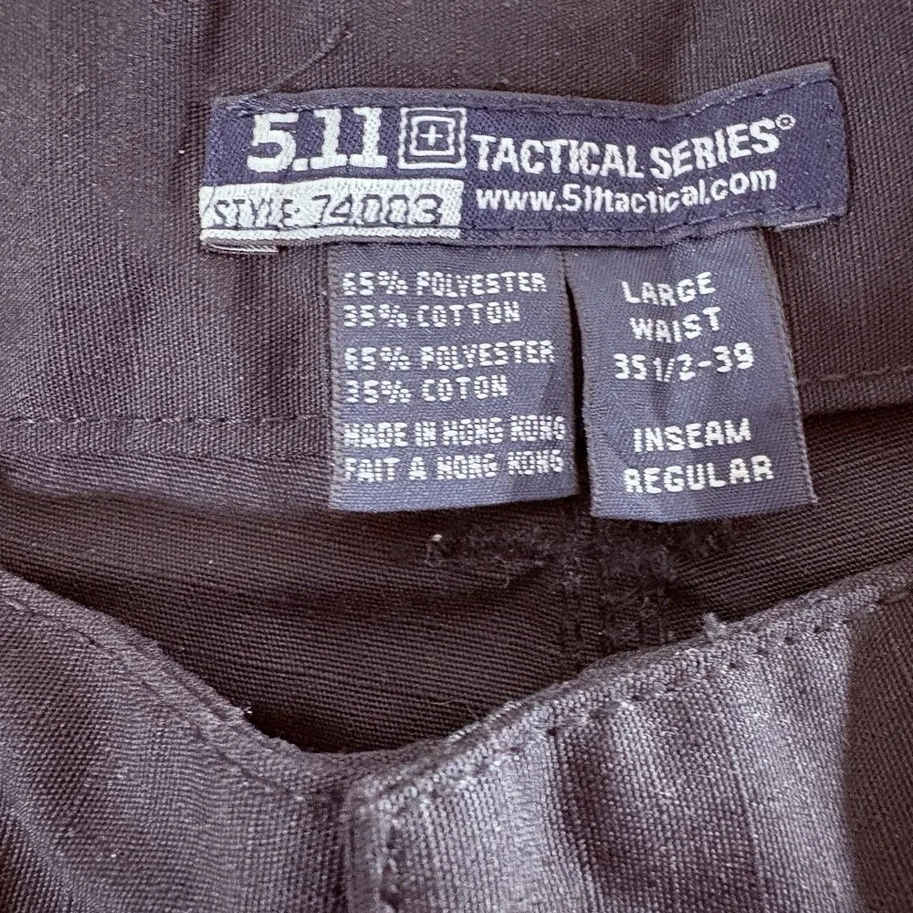 511 Tactical Pants Mens Large Long Black Ripstop Relaxed Fit TDU Cargo Workwear